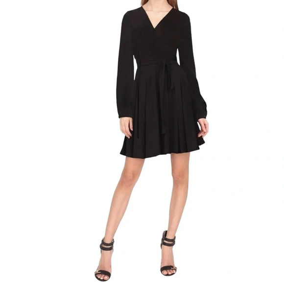 Yumi Kim Carla Silk Wrap Dress in Black Size Small - Picture 1 of 9